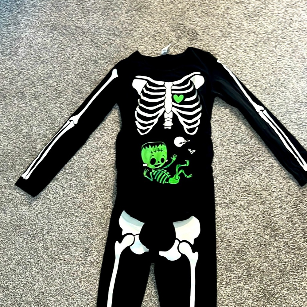 Glow in the dark maternity pregnant skeleton costume